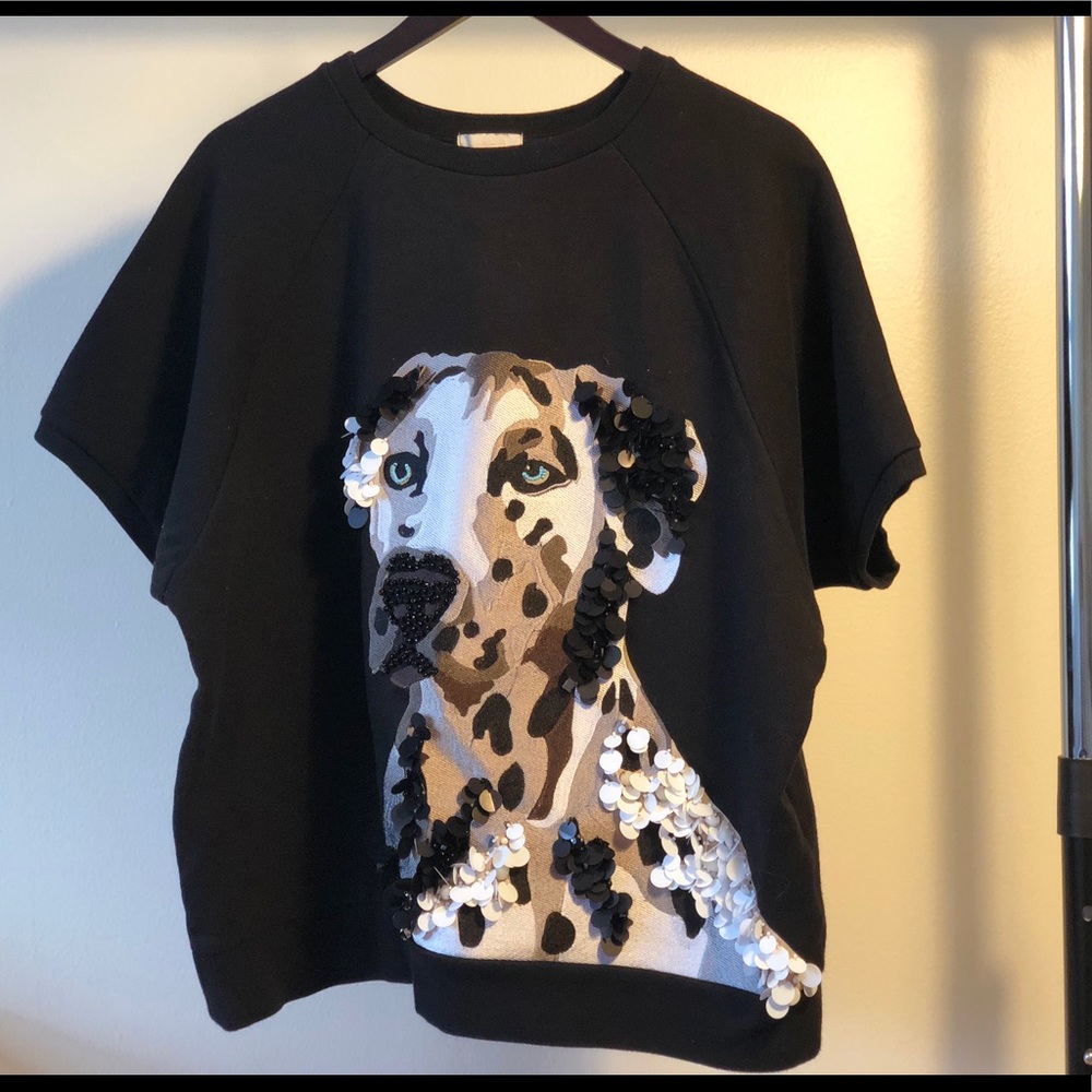 Comfy black H&M hoodie with a dog.  🐶